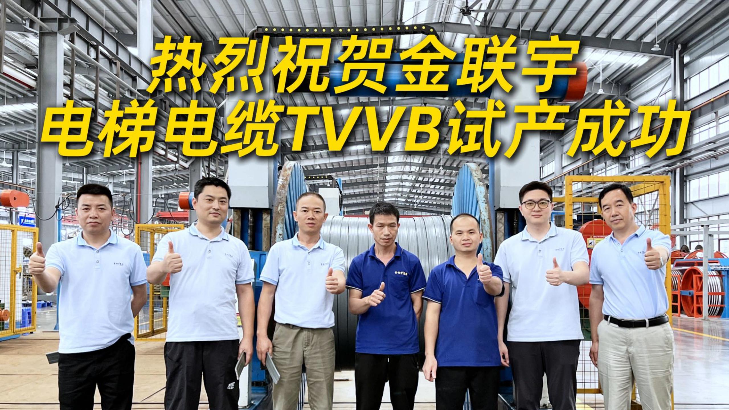热烈祝贺金联宇电梯电缆TVVB试产成功！